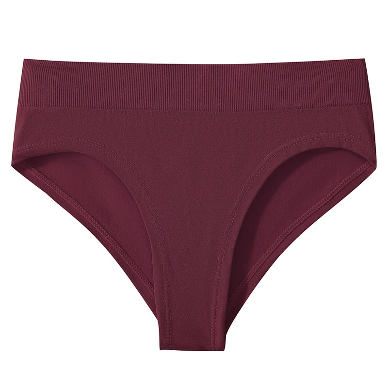 1Pc High Rise Panties Briefs Female Underpants Solid Color Women Seamless Underwear Sexy Lingerie Comfort Sport Intimates S-XXXL