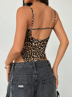 Sexy Backless Leopard Print Jumpsuit 2026 Spring/Summer New Slim Fit Spicy Girl Base Tank Top for Women