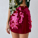 Summer Women Sequin Mini Skirt fashion pencil skirts party clubwear Versatile Solid Mesh Bodycon Night Party Shine Short Skirts