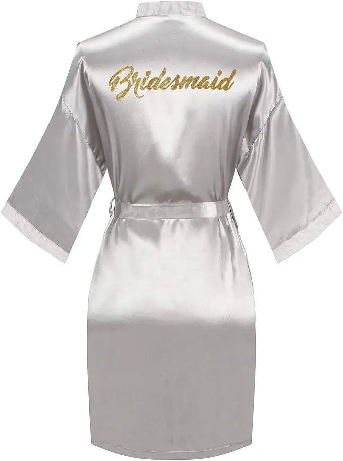 Women Bridal Robe For Bride And Bridesmaid Getting Ready Wedding Party Bathrobe