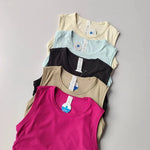 Women's Summer Nude I-Shaped Yoga Sports Vest Slimming Quick Dry Pleated Top for Fitness And Sports Activity