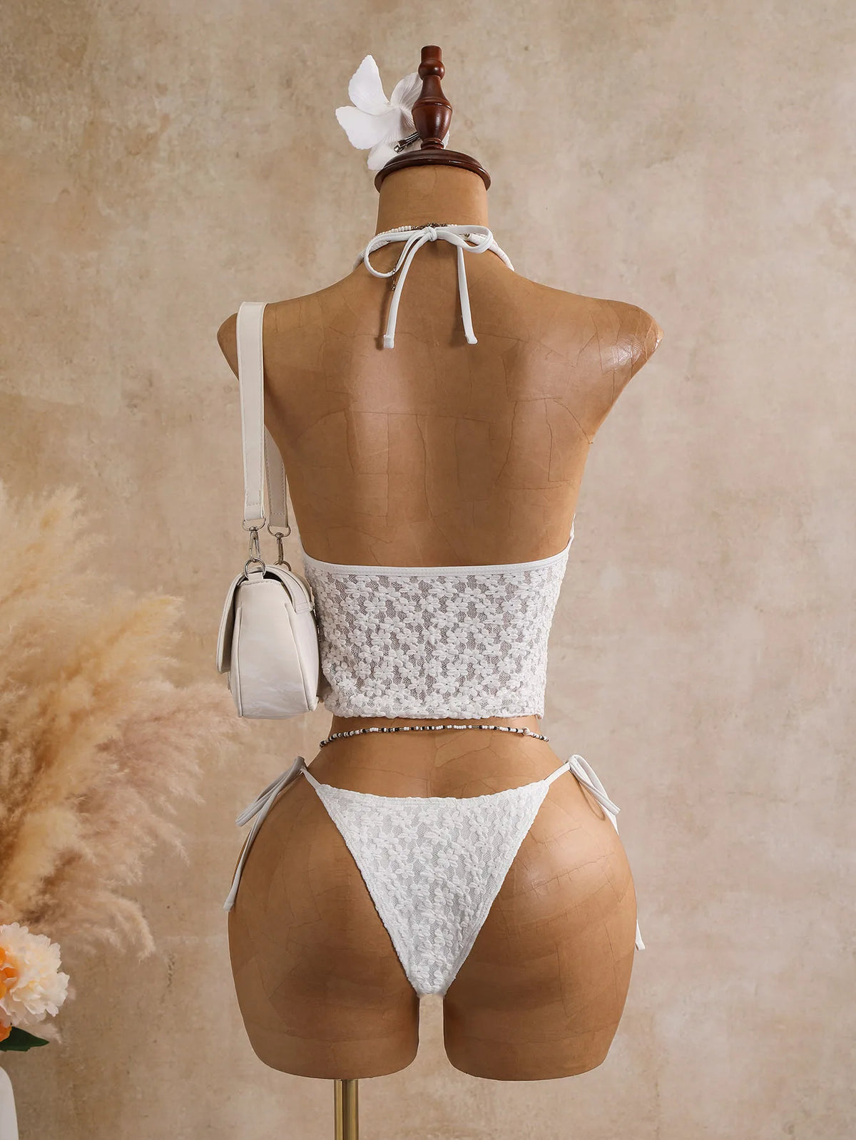 Sexy Black Triangle Bikini Set 2026 Women Lace Front Tie Push Up Crop Top Micro Swimsuit Beach Bathing Suit Two Piece Swimwear