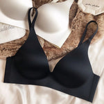 Luxury Seamless Women Underwear Sexy Deep V Push Up Bras Oilcloth Silk Fabric Comfort Soft Lingerie Adjustable Strap W Support