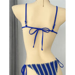 2026 New Striped Bikini Women Swimwear Female Swimsuit High Cut Leg Padded Bather Bathing Suit Swim Two-pieces Bikini set K8071