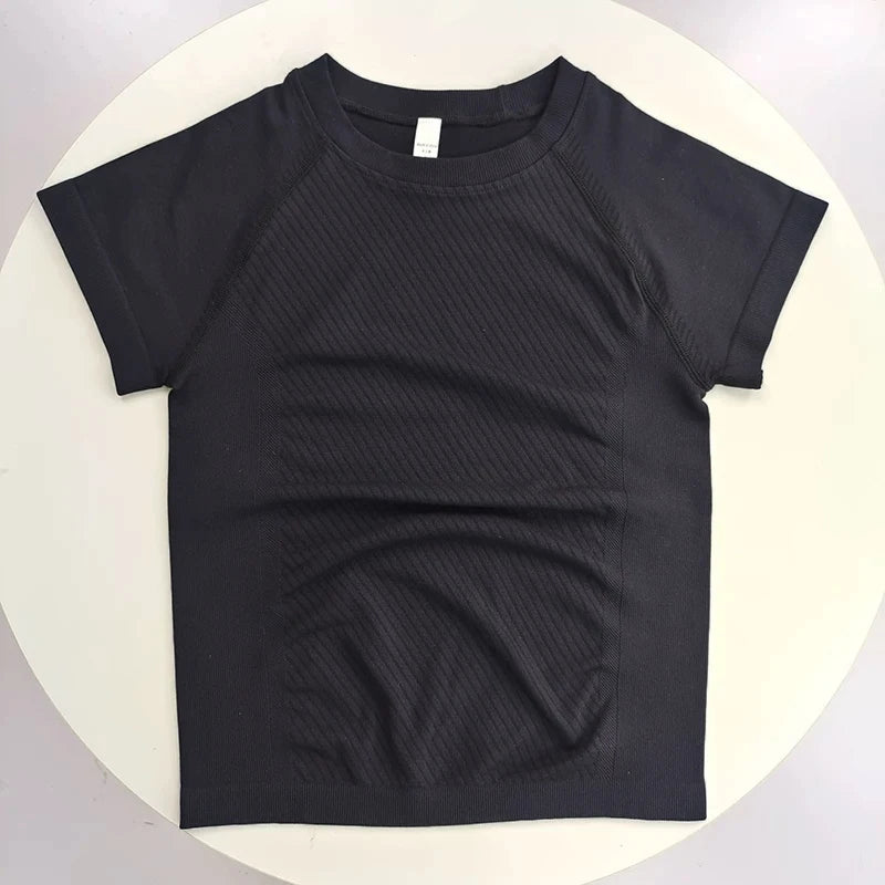 Women Yoga Top Seamless Sport T-shirt Sexy Fitness Clothes Short Sleeve Yoga Shirt Gym Top Running Active Wear Sport Top Female