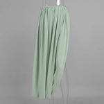 FDYOUI Elegant Solid Color Pleated Skirts for Women 2026 Chic High Slit Long Skirt High Street Office Lady Vacation Party Dress