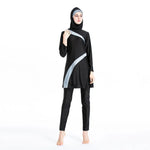Women's Muslim Swimsuit Modest Full Cover Bathing Suit Irregular Patchwork Islamic Arab Middle East Ladies Swimwear 2025 New