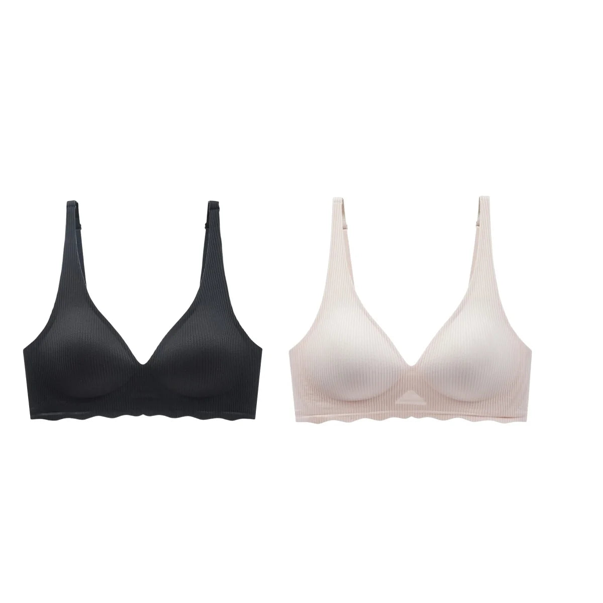 2Pcs/Set Seamless Bras For Women Wireless Push-Up Underwear Female Sexy Lingerie Deep V Brassiere Sleep Soft Intimates