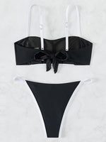 Splicing Mini Micro Thong Bikini Female Swimsuit Women Bandeau Swimwear Two-pieces Bikini Set Brazilian Bather Bathing Suit Swim