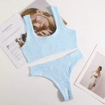 Women Push Up Bra And Panties Set Sports Wire Free Brassiere Seamless Underwear High Rise Briefs Female Sexy Lingerie Set