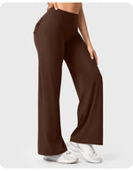High Waist Pocket Yoga Pants for Women - Stretch Breathable Gym Workout Leisure Tummy Control Tights with Pockets