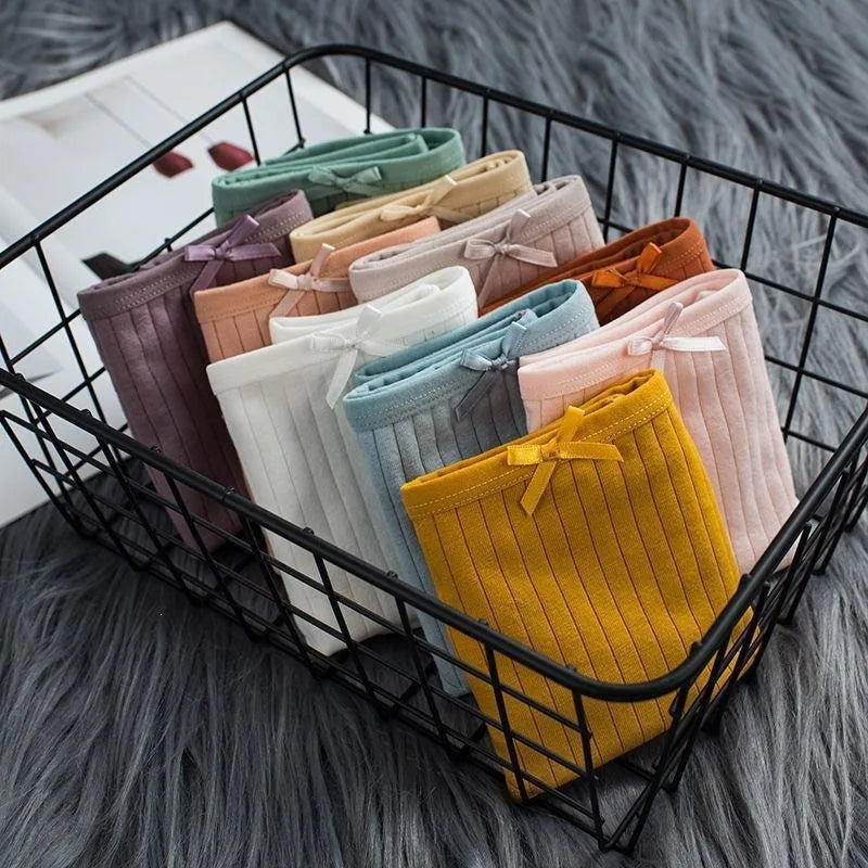 1Pc Cotton Panties Women Sexy Briefs Women's Underpants Low Waist Comfy Breathable Lingerie Seamless Underwear Intimates