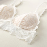 Lace Bra Women Non-wire Bralettes Small Cup Push Up Bras Backless Sexy Lingerie French 1/3 Cup Underwear Female Padded Brassiere