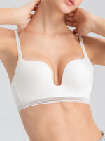 Sexy French lingerie for women without steel rings Push-up bra with a U-back design for enhanced support and an open-back