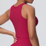 Women's Yoga Vest Shockproof Fixed Cup Beauty Back Yoga Top Outdoor Sports Running Fitness Vest