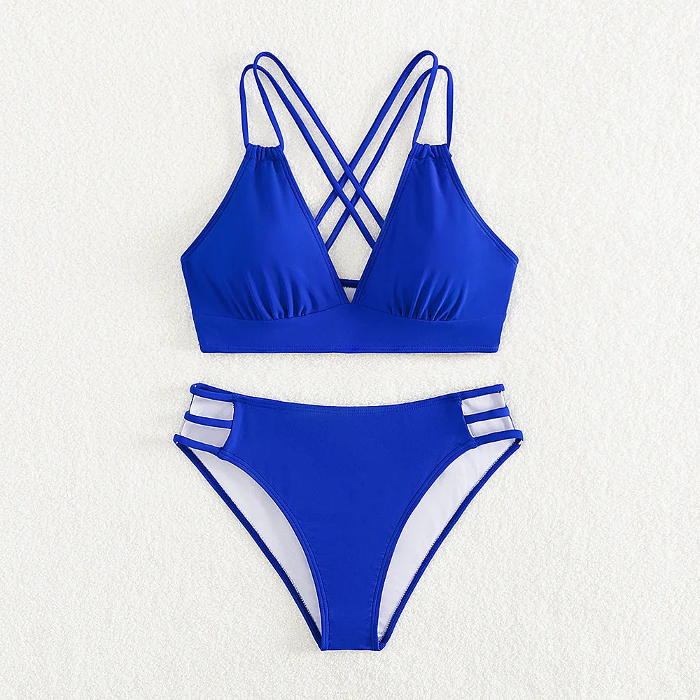 Push Up Bikinis Swimwear Swimsuit Women Brazilian Bikinis Set Black Bathing Suit Padded 2025 Halter Beachwear Swimming Suit S