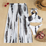 Halter Printed With Beach Pants Bikini Women Swimwear Female Swimsuit Three-pieces Bikini set Bather Bathing Suit Swim V3542