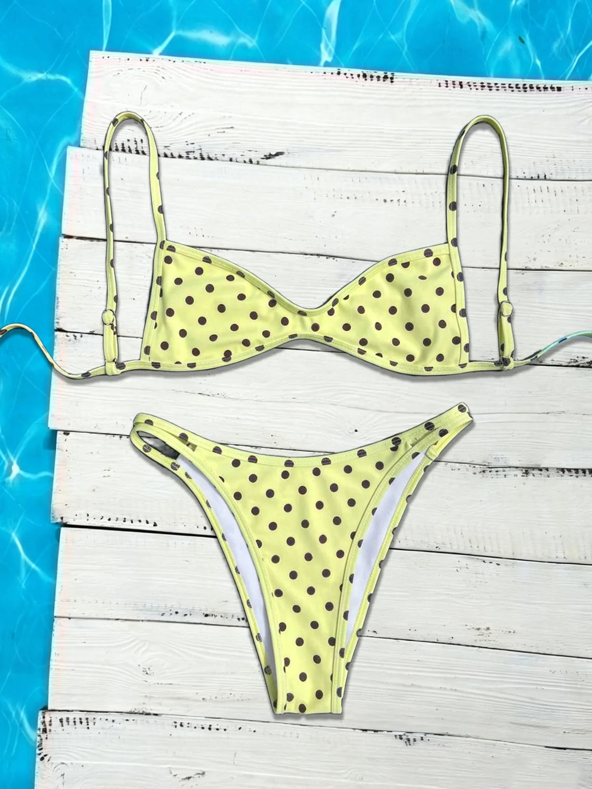 New Flowers Printed High Leg Cut Bikini Female Swimsuit Women Swimwear Two-Pieces Bikini Set Bather Bathing Suit Swim
