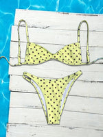 New Flowers Printed High Leg Cut Bikini Female Swimsuit Women Swimwear Two-Pieces Bikini Set Bather Bathing Suit Swim
