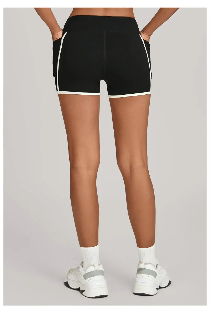Women's High Waisted Yoga Shorts Slim Fit Hip Lifting Sports Pants Outdoor Running Fitness Gym Workout Shorts