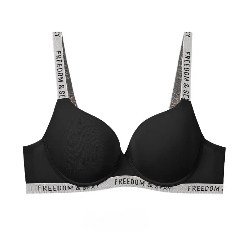2025 Women's Plus Size T-Shirt Bra Letter Seamless Embroidery Sport Everyday Bra 70-100 C D E F G Push-up Bra SWD9073