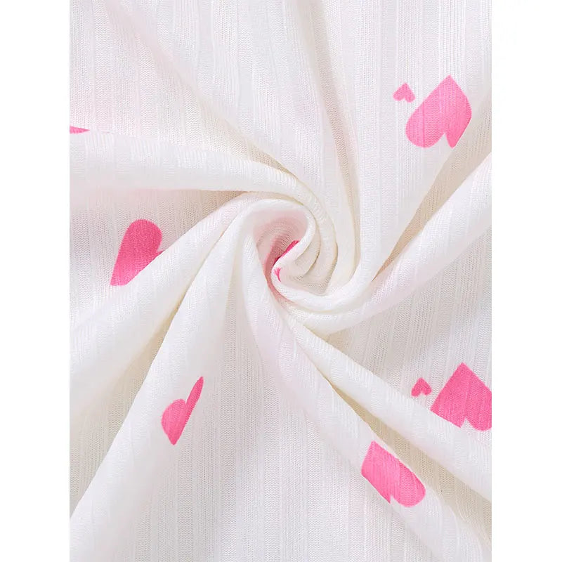 New Style Luxury Women Heart PrintNightdressDeep V Sleeveless Fashion Pajamas Seductive Sleep Dress Valentine's Women's Gift