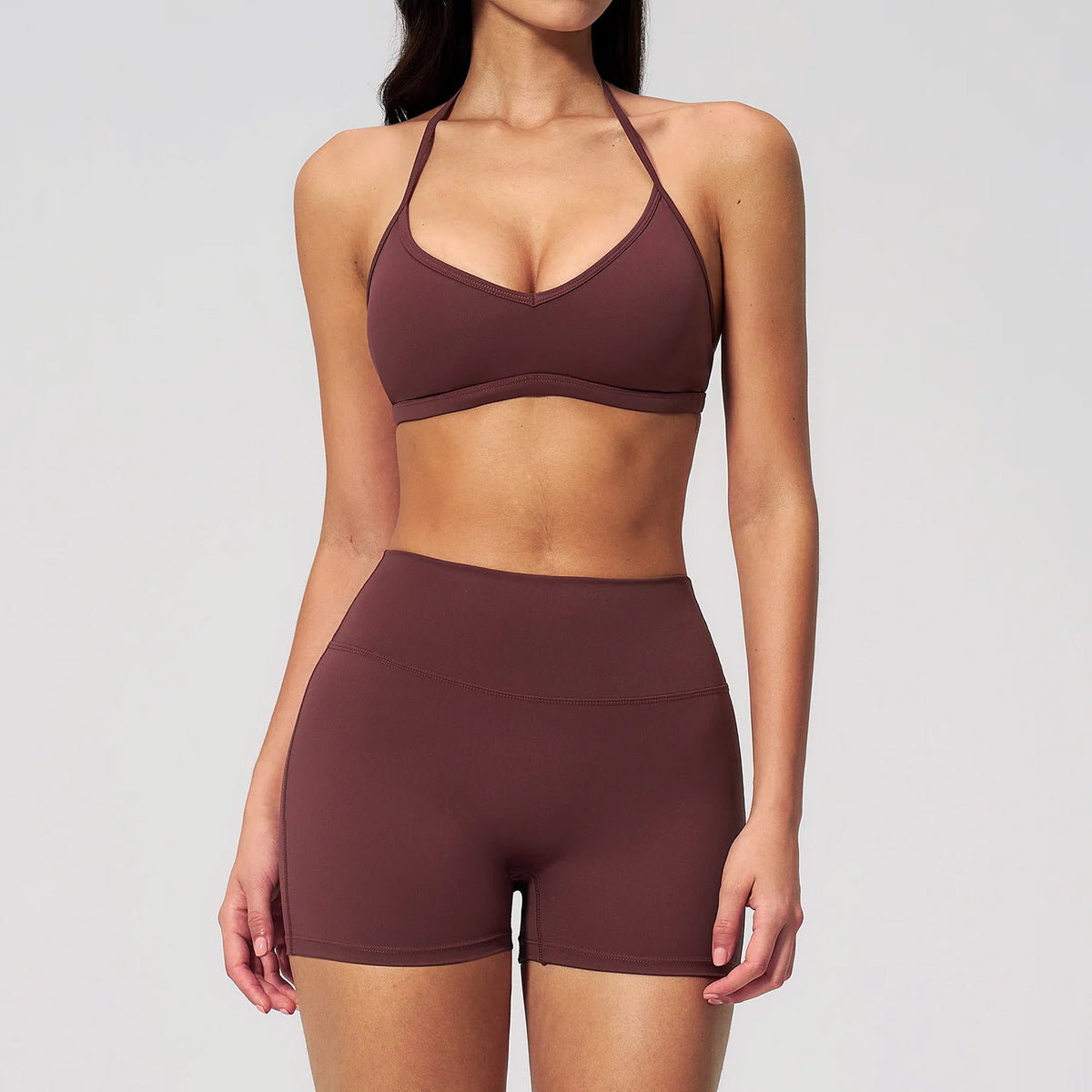 New Tight Yoga Set Women Breathable Quick Drying Sports Bra High Waist Shorts Fitness Suit Outwear Leisure Workout Gym Tracksuit