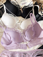 Sexy Hollow Cross Sling Bra French Lace Flowers Embroidery Women Underwear Set Comfort Thin Cup Push Up Bras Romantic Lingerie
