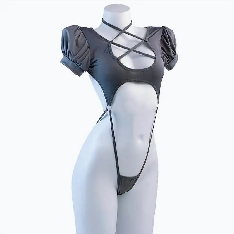 Backless Sexy Straps Bandage Underwear Set One-piece Bikini Costume Women Pajamas Lingerie Uniform Cosplay