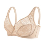 Lager Bosom Lace Perspective Bra For Womens Sexy Lingerie Underwire Embroidery FloralBralette Plus Size Brassiere Top