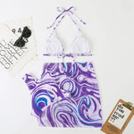3 Pieces Bikini Set With SkirtTie Dye String Thong Bathing Suit Women Swimsuit FemaleSwimwear Beach Wear Swim Lady Summer