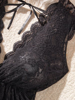 Temptation Deep V Neck Black Sheer Lace Matching Bra Set Curvy Women Lingerie For Confident Nights Special Full Figure
