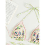 5 Colors Sexy Printed Halter Frilled Bikini Women Swimwear Female Swimsuit Two-Pieces Bikini Set Bather Bathing Suit Swim V4651