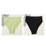 2Pcs/Set Seamless Panties High Waist Briefs Women High Leg Cut Panties Female Underpants Sexy Lingerie Solid Color Underwear S-L