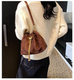 2026 Soft Commuting Crossbody Bags Faux Suede Sewing Hot Sale Bags for WomenThread Solid Color String Women's Handbags