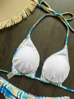 2025 New Sexy Palid Print Bikini Sets Swimsuit For Women Halter String Swimwear Female Brazilian Bathing Suits Summer Beach Wear
