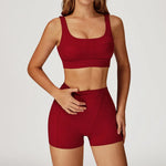 New Yoga Set 2Pcs Women No Logo Tank Tops High Waist Seamless Shorts Workout Outfit Fitness Gym Clothes Workout High quality