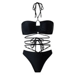 3 Pieces Halter Bikini 2026 & Beach Dress Bandage Swimsuit Women Sexy Swimwear Female Bather Swimming Bathing Swimming Swim Suit