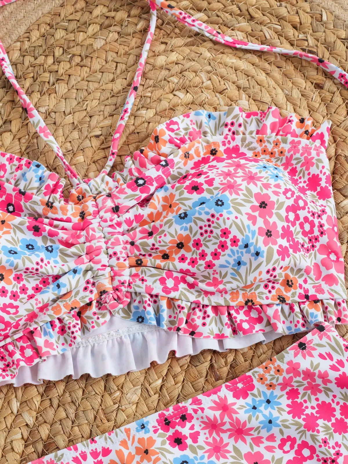 Sexy Flower Bikini 2025 Women Swimsuit Two Piece Swimwear Female Thong Bikinis Set Swimming for Bathing Suits Brazilian Biquini