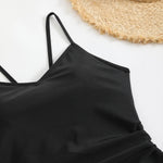 2025 New Brown Bodysuit One Piece Swimsuit Women Thong Swimwear Sexy Backless Bathing Suit Woman Monokini Beach Wear Black White