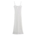 Foridol White Lace Sexy Summer Women Party Dress Beach Slip Bodycon Dress 2025 Spaghetti Strap Bowknot Floral Vestidos Sundress