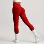 Seamless High Elastic Yoga Pants Side Pocket Design Tummy Control Butt Lift Running Training Sport Leggings For Women