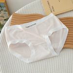 1 Pack Women's Ribbed Mid-Rise Panties Simple Letter Waistband Underwear 5 Colors Briefs Soft Breathable Comfort Fit Lingerie