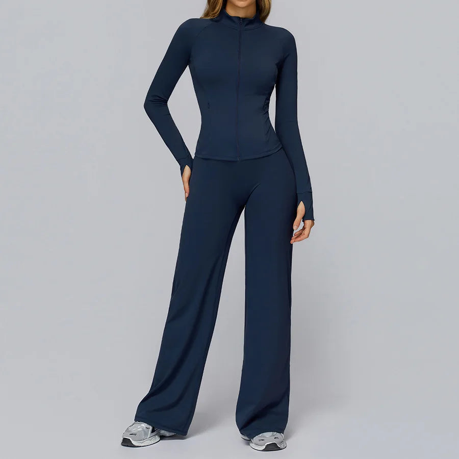 New yoga set 2 pieces gym set Women Long Sleeve Sports Shirts Sports Bra Leggings Suit Fitness Running Workout Suits Tracksuit