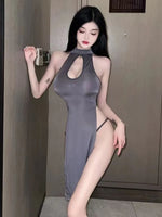 Hot Mesh Sexy Leather Bodysuit Erotic Teddies Dress Exotic Body Lingerie Women Bdsm Bandage PU Outfit Fancy Babydoll Underwear