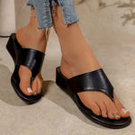 New Women's Round Toe Clip-toe Fashionable CasualMid Heel Slippers Women Comfortable Sandals