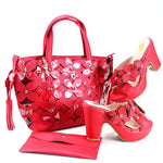 DoershowItalian Shoes And Bag Sets For Evening Party With Stones Italian Leather Handbags Match Bags!HRT1-50