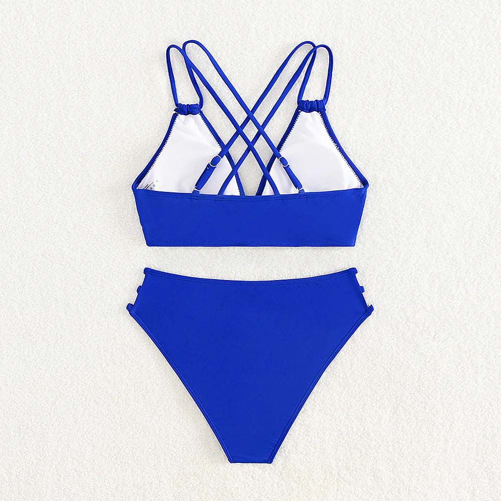 Push Up Bikinis Swimwear Swimsuit Women Brazilian Bikinis Set Black Bathing Suit Padded 2025 Halter Beachwear Swimming Suit S