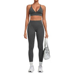 Women's Seamless Yoga Set Sports Fitness Slim Fit Splicing Backless Bra Suits Running Workout Gym Peach Hip Pants Yoga Sets