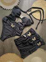 Hot Sale Butterfly Women One Piece Swimsuit Black Skirt Sexy Cut Out Swimwear Mujer Monikini Bathing Suit Lady Beach Suit